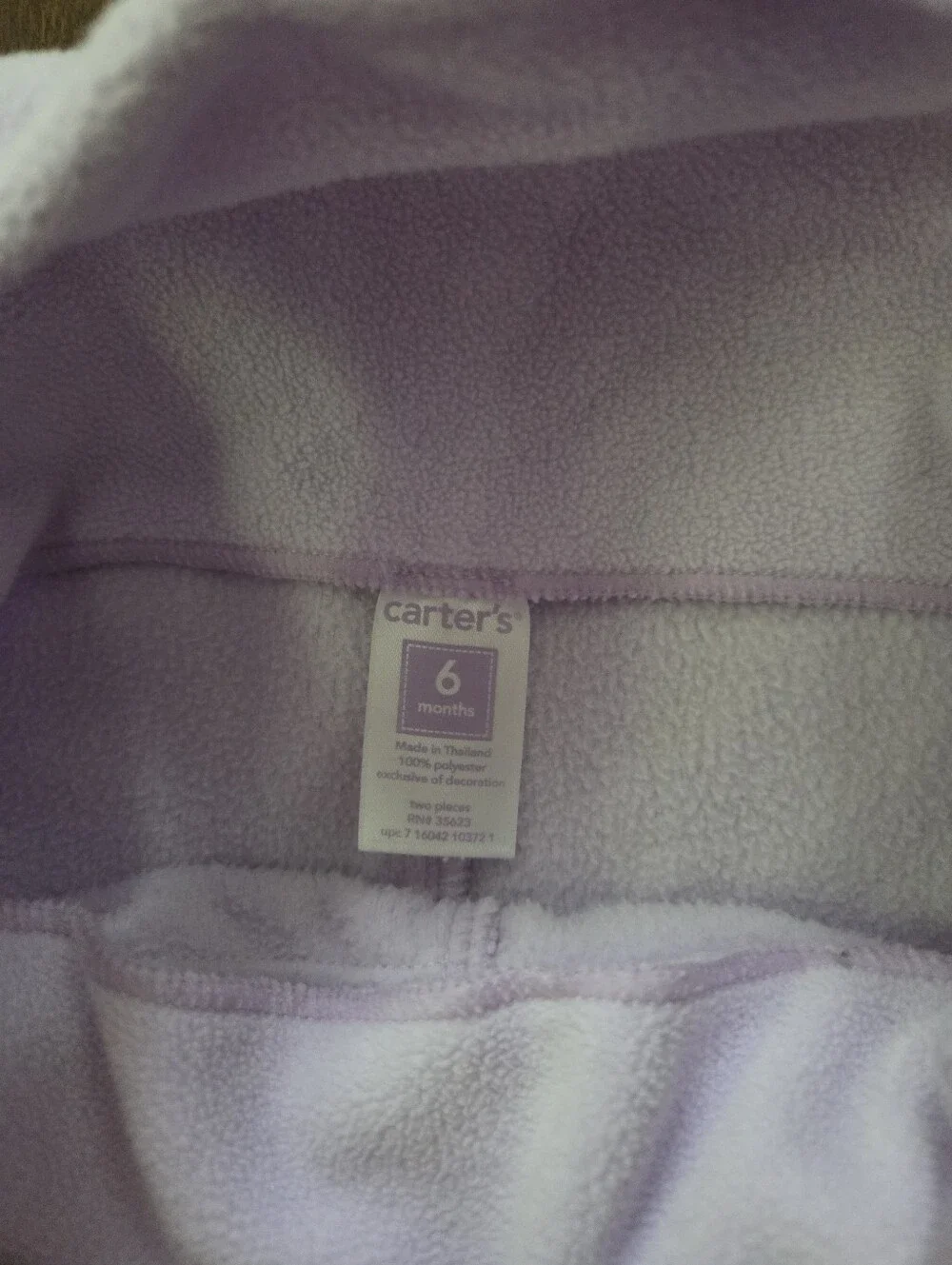 Carters Girls 6M Light Purple Fleece Overalls